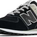 New Balance Kid's 574 V1 Classic Lace-Up Sneaker  Black/White, 6.5 Wide Big Kid