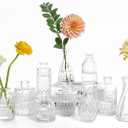 UPBUD Clear Glass Bud Vases Set of 12, Mini Flower Vase for Centerpieces, Small Vases in Bulk for Wedding Decorations, Vintage Vase for Baby Shower, Party, Recepetion, Home Table Décor