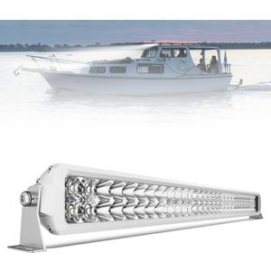 4WDKING 32 Inch LED Light bar, IP68&IP69K Waterproof Led Boat Light, White Dual Row Flood and Spot Combo Beam Off-Road Lights for Pickup 4x4 Truck ATV UTV Boat