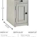 Signature Design by Ashley Bolanburg Farmhouse Chair Side End Table with Outlets and USB Ports, Antique Cream & Brown (Whitewash)