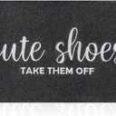 Indoor Door Mat Outdoor Welcome Large 24"x36" Black Mat for Outside Home Entry Cute Shoes Take Them Off Outdoor Entryway Rug Entrance Rug to Bedroom,Shoe Scraper,Non Slip,Easy to Clean