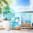 3 Pcs The Big One Surf Table Decoration Surf First Birthday Decorations One Letter Wooden Sign Centerpiece 1st Party Supplies for Summer Beach Birthday Board Swimming Hawaii Party Decor