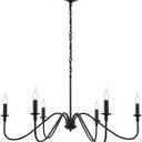 Black Chandelier,6-Light Rustic Industrial Iron Chandeliers for Dining Room Lighting Fixtures Hanging,Candle Hanging Hallway, Living Room, Foyer, Bedroom, Office, Bar,Island Lights, 34.6 inches