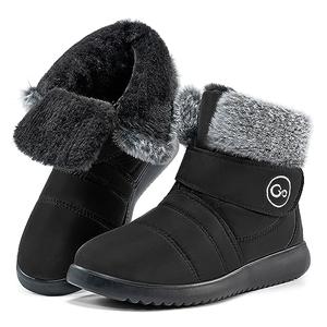Reimferce Women Snow Boots Winter Shoes With Hook Loop Comfortable Fur Lined Boots for Women Waterproof Slip On Booties Warm Anti Slip Shoes, Size 41
