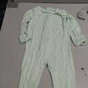 Aablexema Baby Footless Pajamas Zipper with Mitten, Rayon from Bamboo, Infant Long Sleeve Romper Pjs 6-12 Months