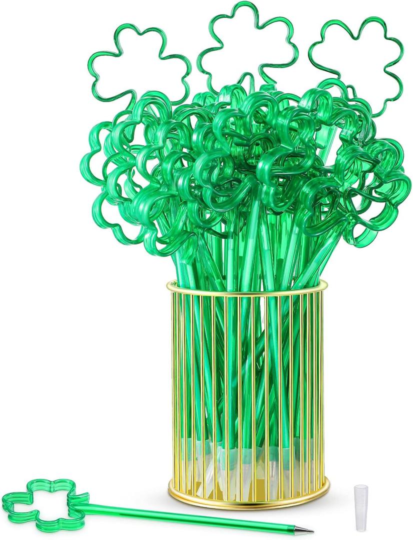 Gersoniel St. Patrick's Day Pens Shamrock Ballpoint Pens Plastic Shamrock Shaped Pens Black Ink Party Favor Ballpoint Pen for School Kids Office Supplies Birthday Graduation Presents (36 Pieces)