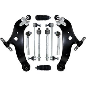 12 Pcs Suspension Kit Front Lower Control Arm Ball Joint Sway Bar Stabilizer Outer & Inner Tie Rod Bellows Replacement For Toyota Highlander/Venza and Lexus RX350/RX450h