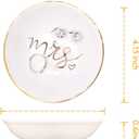 Mrs Jewelry Dish Ceramic Ring Trinket Tray Wedding & Engagement Gift for Mrs Storage