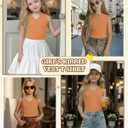 Girls' Tank Tops Sleeveless Shirts | Ribbed Knit, V Neck, Slim Fit, Summer, Casual, Basic Undershirts, Cute, for Kids 5-14Y, Teen, Solid Color, Back to School
