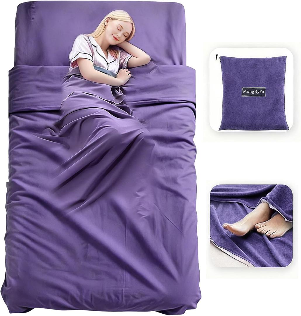 Sleeping Bag Liner Lightweight Compact Sleeping Bag Sack Portable Clean Travel Sheet Camping Sleep Sheet for Backpacking Hotel Hiking