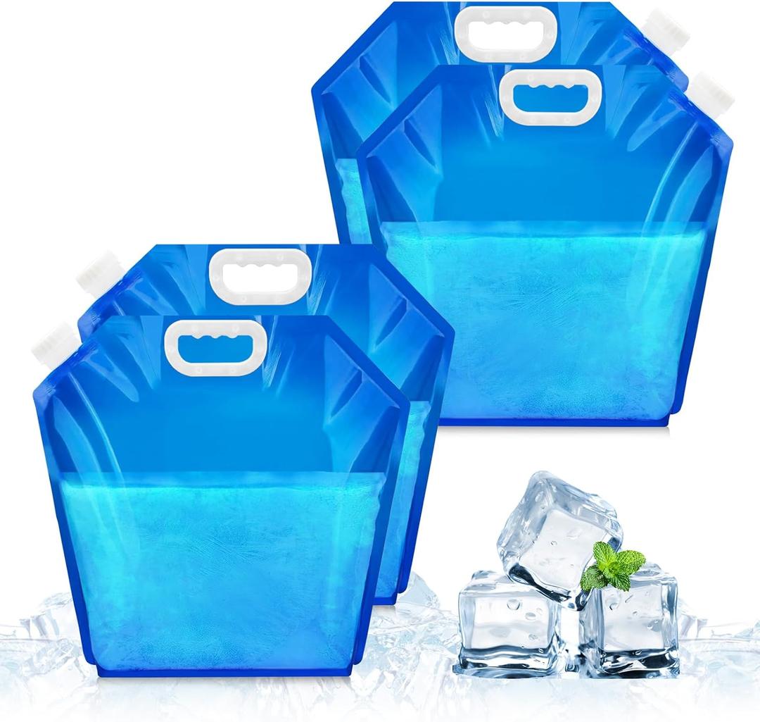 4 PCS Ice Bath Bags, Reusable Bathtub Freezer Water Bag, 5L Cold Plunge Tub Accessories, Ice Baths at Home, Muscle Recovery for Athletes, Portable Ice Barrel Cold Therapy