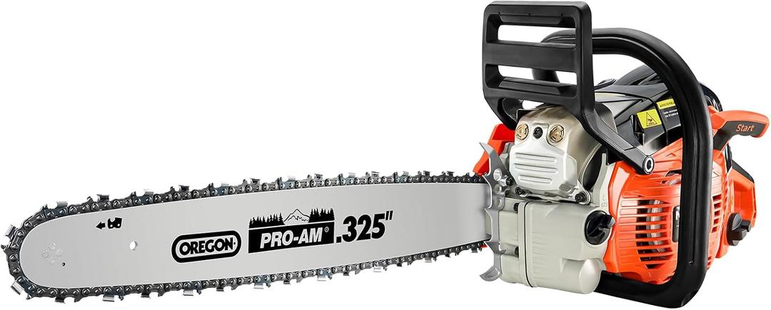 2.7 HP 55CC Gas Chainsaw Powered 20 Inch Chain Saws For Tree Trimming Wood Cutting Handheld Chain Saw Gas With Automatic Oiler Birthday Gift For Husband Man Dad