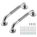 Grab Bars for Shower, 2 Pack 12-Inch Anti Slip Shower Handles for Elderly, Safety Shower Grab Bar, Stainless Steel Handicap Grab Bars for Bathroom (Polished Nickel 1" Diameter)