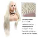 Pastel Blonde Box Braided Wigs Handmade Long Braids Hair White Blonde Synthetic Lace Front Wig Heat Safe Long Braids Drag Queen Holiday Party Pastel Blonde Hair