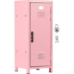Briwooody 4 Pcs 10.8 Inch Mini Metal Locker with Lock and Keys Small Cute Cash Safe and Money Lockbox Desktop Storage Organizer for Jewelry Back to School Home Office Gift(Purple Blue Pink White)