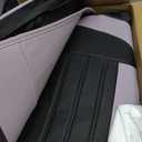 Coverado Car Seat Covers Full Set, Luxury Leather Car Seat Covers, Automotive Front and Rear Mesh Seat Covers, Full Set 5 Seats, Purple&Black Seat Covers for SUV Sedan Truck