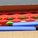 Patent Authorized Giant 4 Connect in a Row Game, Height Adjustable Jumbo Yard Games for Kids and Adults Outdoor Play, Backyard Large Four Connect Floor Games (Blue/Red)