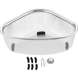 Sink Strainer Basket, Stainless Steel Triangle Kitchen Sink Strainer Basket for Sink Food Strainer, Corner Sink Strainer Basket for Food Strainer, Storage Rack