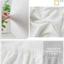 Bed Headboard Cover for Queen, Stretch Bed Head Board Slipcover Covers, Dustproof Protector Velvet Cover for Upholstered Headboard (White, for Queen Headboard (59"-67"))