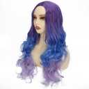 Long Blue Purple Wigs for Women Multi Color Mermaid Wig Long Wavy Middle Part Wig Colorful Wigs for Cosplay Party