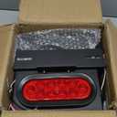 Nilight 2PCS Steel Trailer Light Boxes Housing Kit w/ 6Inch Oval Red Tail Lights 2 Inch Round Amber Side Marker 3LED License Plate Lighting w/Grommet Plugs