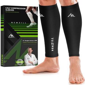 NEWZILL Compression Calf Sleeves (20-30mmHg) for Men & Women Perfect Option to Compression Socks for Running Travel Nursing (S/M (see Size Chart), Solid Black)