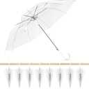 8 Pack Wedding Umbrella Bulk, Windproof Large Rain Umbrella, Strong Fiberglass Frame, Auto Open Wedding Umbrellas for Guests Bride Groom Photography Friend Gift (Clear)