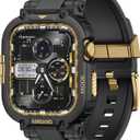 amBand for Apple Watch Series 11/10 42mm Bands Case for Men, M1 Sport Rugged Heavy Duty Bumper Protector Tactical Strap Military Protective Cover for iWatch Workout Accessory 42 mm - Black Gold