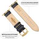 Leather Watch Bands Compatible with Apple Watch 49mm 46mm 45mm 44mm 42mm 41mm 40mm 38mm, Elegant Top Grain Leather Replacement Strap for iWatch Series 11 10 9 8 7 6 5 4 3 2 1 SE/Ultra 3 2 1