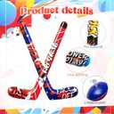 Deekin Set of 12 32 Inch Inflatable Hockey Sticks Party Favors Birthday Decorations, 4 Trendy Style, Funny Blow Up Hockey Stick Sports Birthday Party Supplies