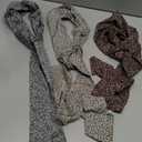 AWAYTR Women's Long Head Wraps Bands - 3PCS Chiffon Criss Cross Headbands for Long Thick Hair (Cyan Blue, Red)