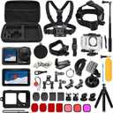 Accessories Kit for DJI Osmo Action 5 Pro/4/3 Black, SGIP Waterproof Protective Cover Housing Bike Mount Selfie Stick, Accessory Set