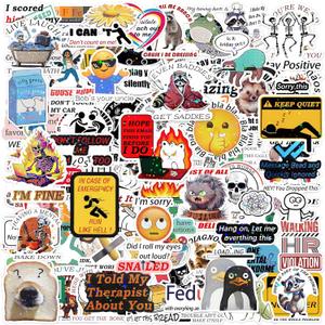 3 x 100PCS Funny Holographic Stickers for Adults, Meme Waterproof Vinyl Sticker for Water Bottle,Laptop Phone,Kindle,Journal,Scrapbook,Skateboard,Luggage,No Repeats (102)