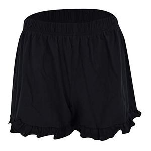 Women’s Lightweight Linen-Effect Shorts with Ruffle Hem, Casual Summer Drawstring Shorts, Medium