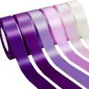 150 Yards Purple Satin Ribbon 1 Inch 6 Rolls Assortment Ribbons for Crafts Gift Wrapping Flower Bouquet Wedding Invitations Birthday Party Festival Decoration Hair Bows