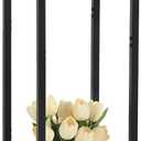 Dipion Extra Tall Plant Stand Indoor,40 Inch Plant Stands,2 Tier Metal Plant Stand with Heavy Duty Wood,Marble White and Black