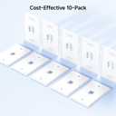 [UL Listed] Cable Matters 10-Pack Low Profile 1-Port Keystone Jack Wall Plate, RJ45 Wall Plate for Keystone Jacks in White