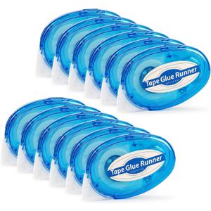 Tmol 12 Pack Scrapbook Tape, 26 Ft x 0.31 in Double Sided Tape Roller, Permanent Adhesive Tape Dispenser Runner, Photo-Safe Glue Tape Roller for Scrapbooking, Crafts and Arts Projects, Smooth & Clean