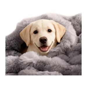 Dog Blanket Self-Warming Throw for Medium & Large Dogs, Dual-Side Sherpa Plush, Thick Crate Bed Cover & Car Seat Mat, Anti-Static Machine Washable No Shrink, 39x30 Inch Gray