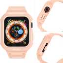 CRIS-BAND Bumper Bands Compatible with Apple Watch Band 45mm 44mm 42mm 41mm 40mm 38mm for Women Men, Water Shock-Proof Strap for iWatch Apple Watch Band with Case for Series 9 8 7 6 SE 5 4 3 2 1 (Pink)