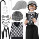 Joycover Old Man Costume For Kids Boys 100 Days Of School Costume Grandpa costume for kids With Real accessories (S(5-7Y))