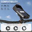 Bike Phone Holder, Water Resistant Motorcycle Phone Mount with Sun-Visor Rain Cover Sensitive Touch Screen Bicycle Accessories Handlebar Cellphone Mount with 360 Rotation for Phones Under 7''