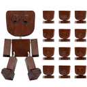 ONEST Shaking Wooden Man Figurine Shaking Feet Woodens Doll with 12PCS Magnetic Expressions Wooden Car Dashboard Decorations