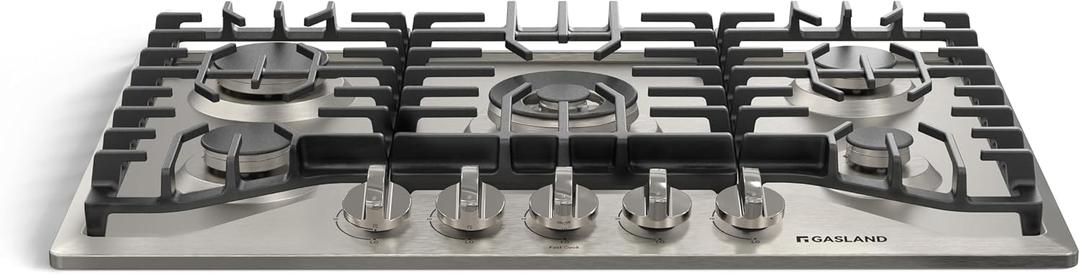 GASLAND Gas Cooktop 30 Inch, 5 Burners Propane Stovetop, Built-in NG/LPG Convertible Cooktops, Gas Countertop 120V Plug-in with Thermocouple Protection, 304 Stainless Steel Panel, CSA Certified