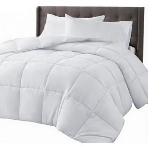 COHOME Quilted Twin/Twin XL Comforter - All-Season Down Alternative Duvet Insert - Luxury Hotel Cooling Pure White Comforter with Anti-Clump Tech & 8 Tabs - Reversible 64"x88"