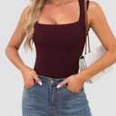 OwnTime Womens Square Neck Tank Tops Dressy Summer Sleeveless Shirts Sexy Going Out Fitted Trendy Tops T Shirts Blouses (S)