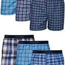 Hanes Men's Tagless Boxer Underwear, Exposed Waistband, 6 Pack, Large