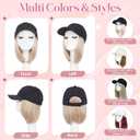 SEGO Pro White Wig Hat, Baseball Cap with Hair Attached for Women, 6" Hat Wig with Heat Resistant Synthetic Hair Extensions, for Daily Wear, Busy Mornings- Straight, Golden Brown Mix Dark Blonde