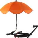 Chair Umbrella with Clamp, Universal Adjustable Beach Chair Umbrella UV Protection Sunshade Umbrella for Patio Chair, Beach Chair, Stroller, Sport Chair, Wheelchair and Wagon (Orange)