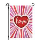 Valentines Day Garden Flag Double Sided for Outside Small Burlap Red Love Heart Holiday Yard Decoration 12x18 Inches